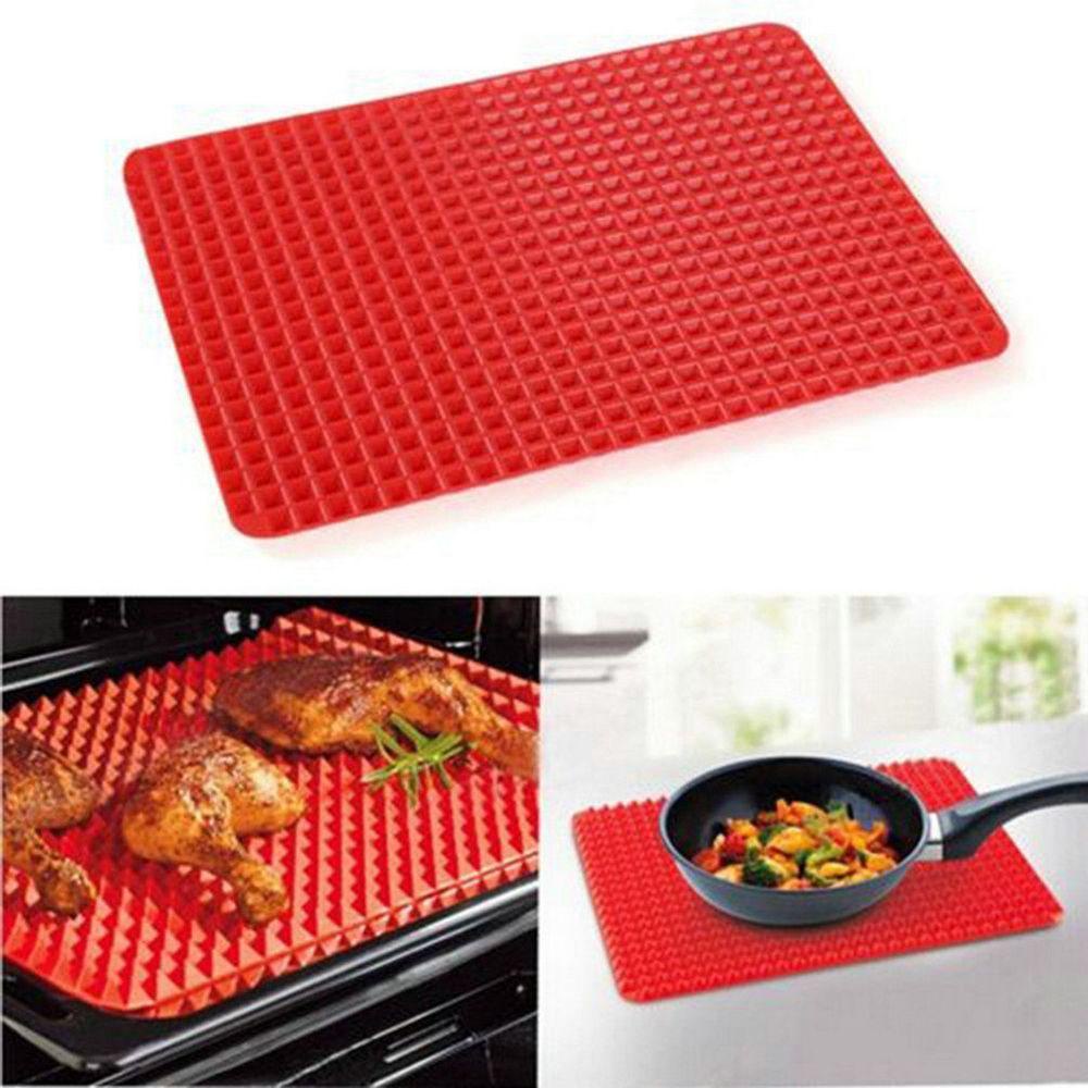 Solighter Oven Baking Tray Nampan Sheet Bakeware Cetakan Loyang Tatakan Anti Lengket Piramid Microwave Oven Silikon Penurun Lemak