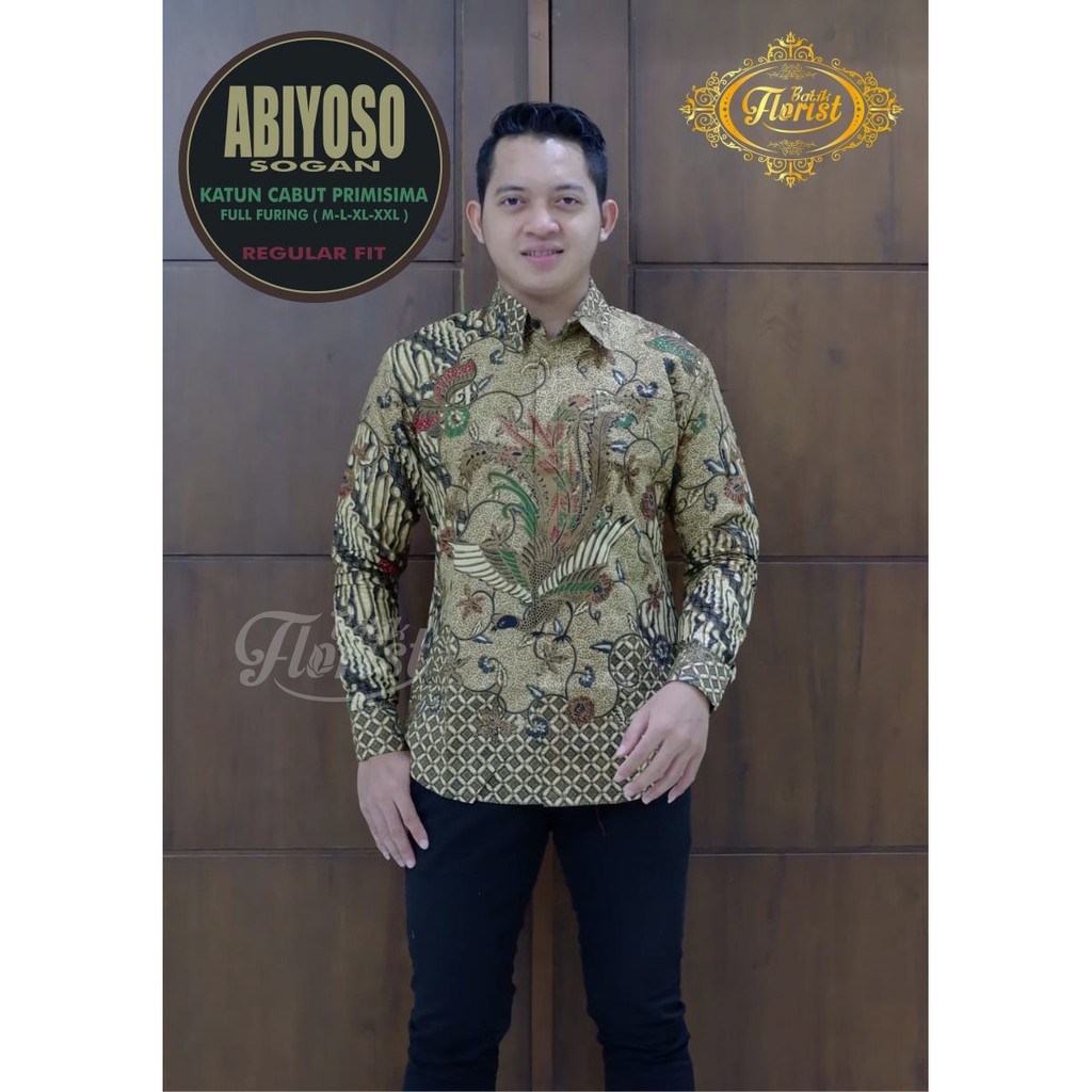 Kemeja Batik Abiyoso Sogan Lengan Panjang | Hem Batik