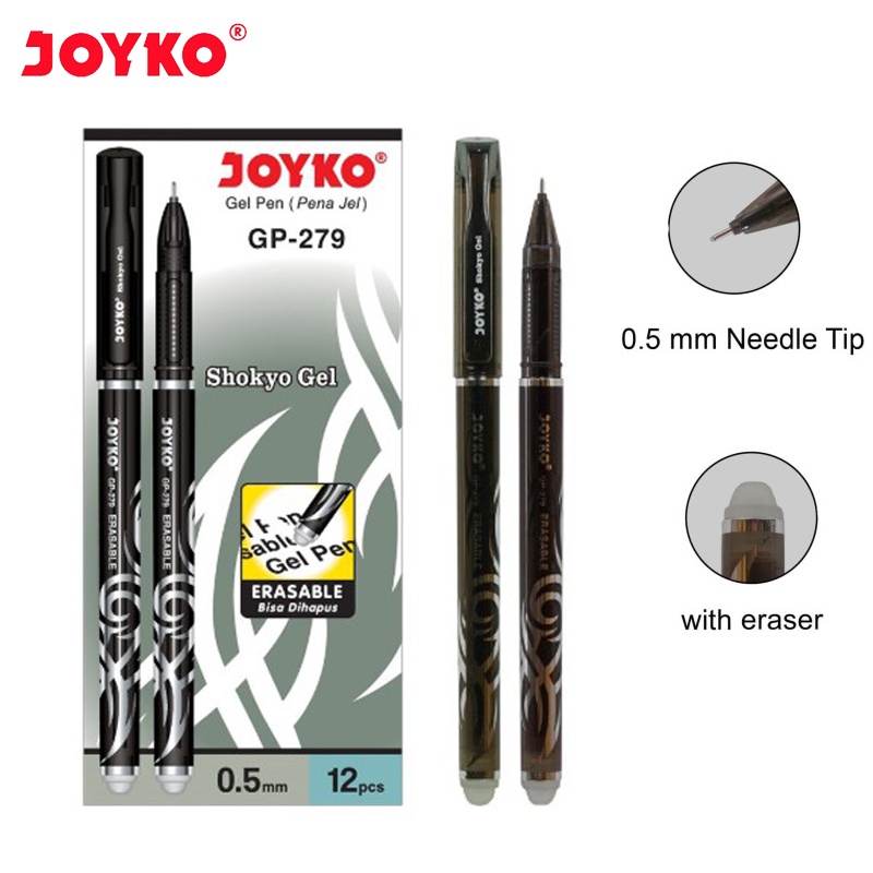 

[1 LSN/12 PCS] Erasable Gel Pen Pulpen Pena Bisa Dihapus Joyko GP-279