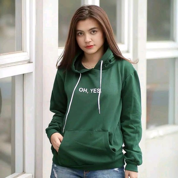 IvannaCollection Sweater Hoodie Unisex Pria dan Wanita OH YES Bahan Fleece Premium