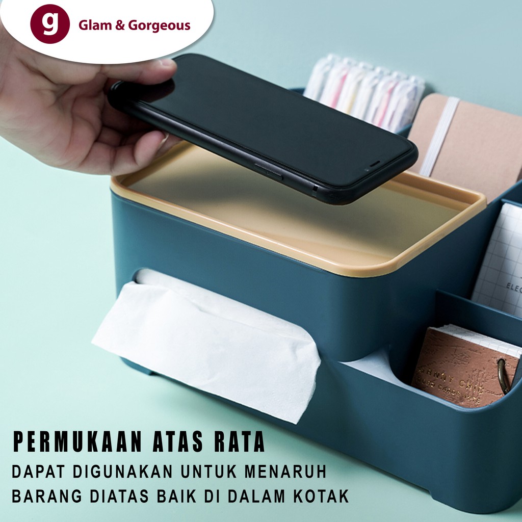 Kotak Tissue Unik Serbaguna Box Storage Plastik Decorative KT003