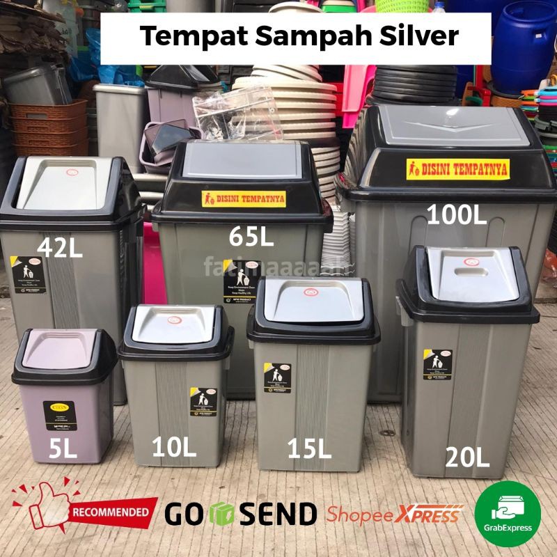 Jual Tempat Sampah Mpw Silver Abu 5l 10l 15l 20l 42l 55l 65l 70l 100l Indonesiashopee Indonesia 7444