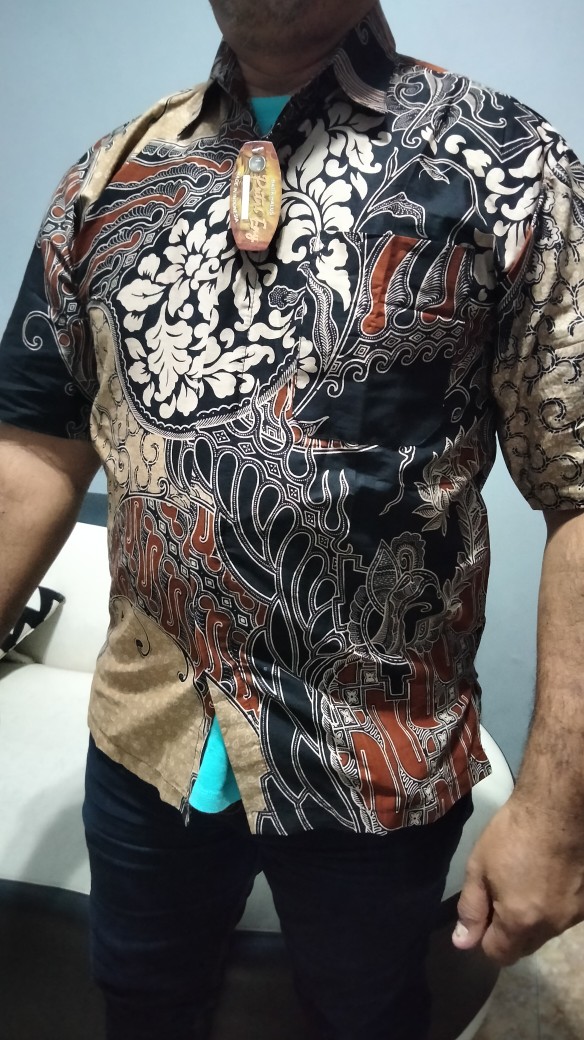 Tey-17 Batik Wanita Asj Sa Hrb026 Kenongo Kemeja Tosca Pendek