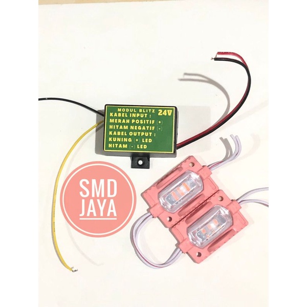 MODUL BLITZ PESAWAT 24VOLT + 2 LAMPU LED CINCIN