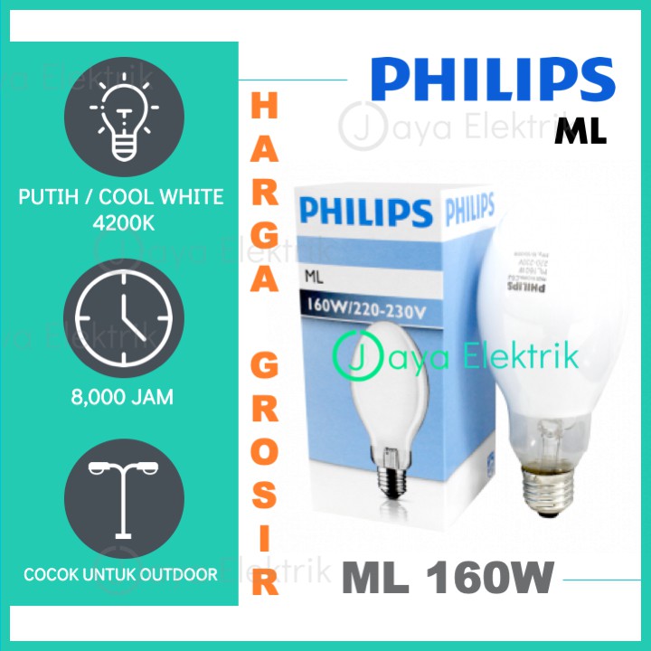 Lampu PHILIPS ML 160W 160 Watt 160W 160 W E27 220-230V - Lampu Mercury Merkuri Grosir Original