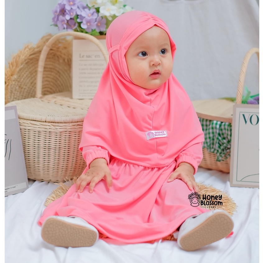 HoneyBlossom - gamis bayi polos cantik / gamis bayi perempuan 6 12 bulan lylia / gamis bayi