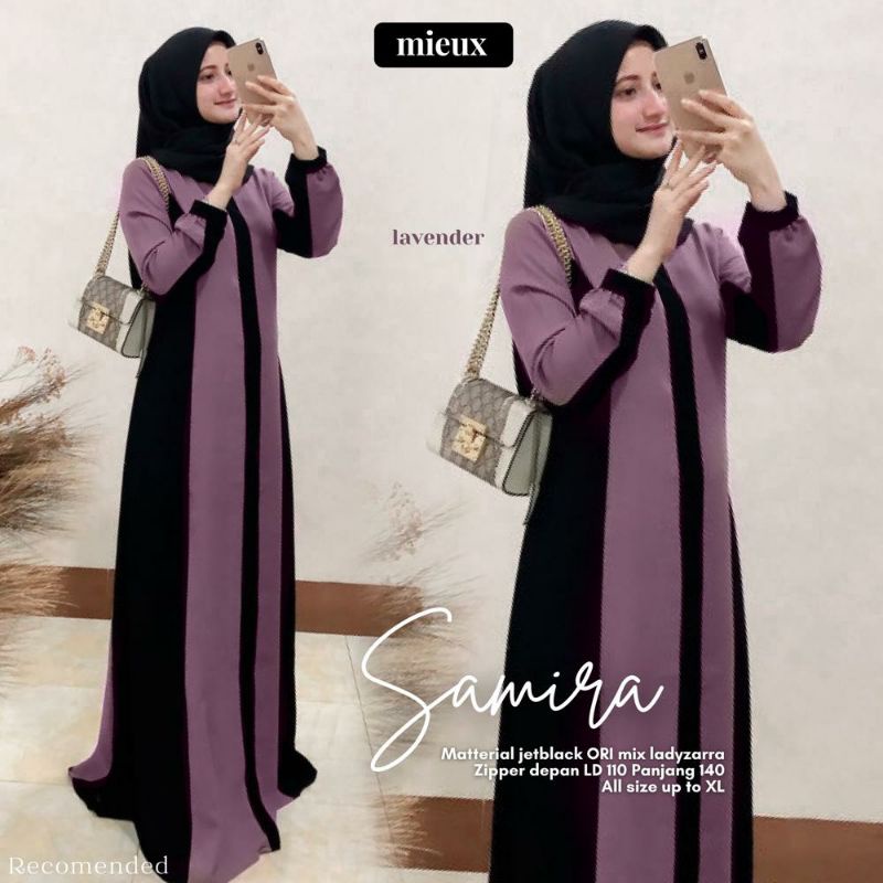 Mieux Original Samira Gamis Turkey mix Lady Zarra Ukuran LD 100 Allsize (XL-XXL) Warna Mocca Maroon 