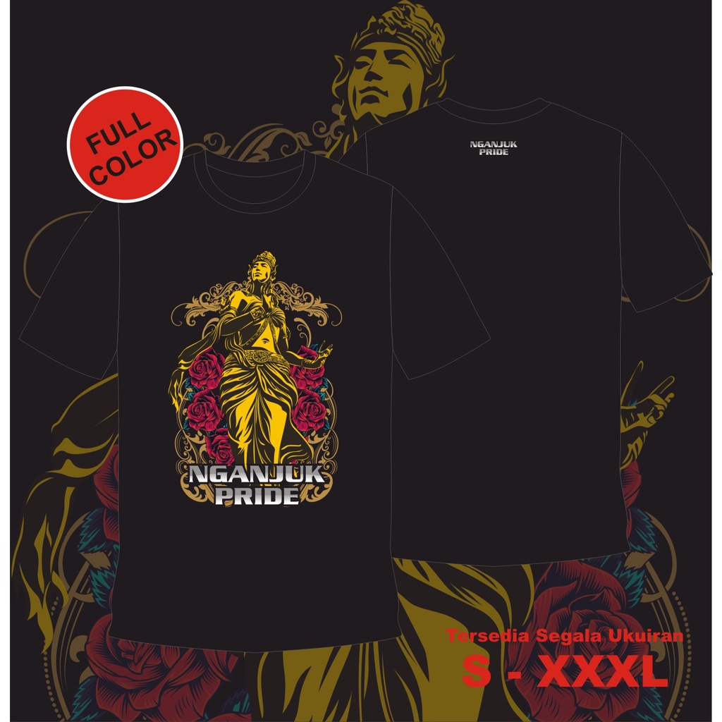 Kaos Nganjuk Pride Roro Kuning full color satuan Sablon DTF Gratis Ongkir