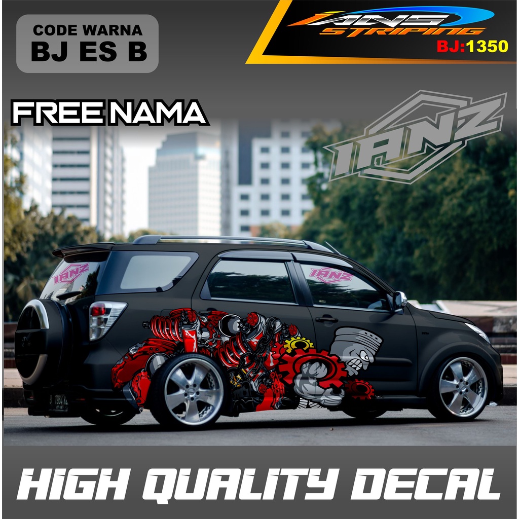 STIKER DECAL MOBIL TERIOS MOTIF GER TERBARU / STIKER DECAL MOBIL AVANZA INNOVA PAJERO XENIA DLL