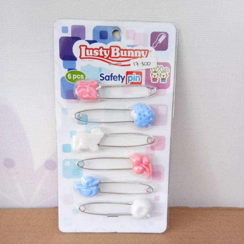 LUSTY BUNNY SAFETY PIN 6PCS DK-7701