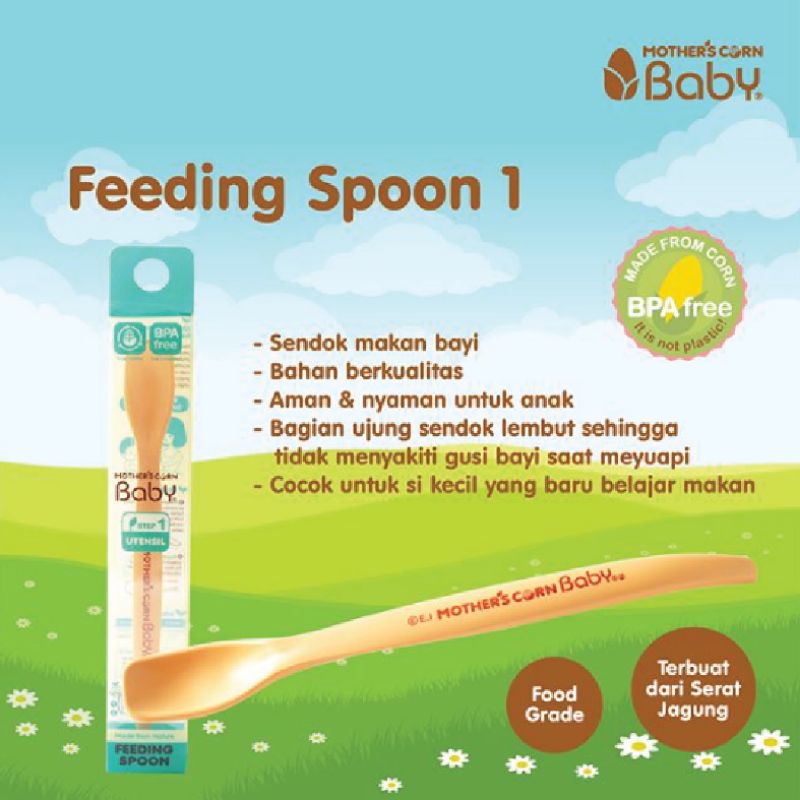 Mother's Corn Step 1 Baby Feeding Spoon/Sendok Makan Bayi