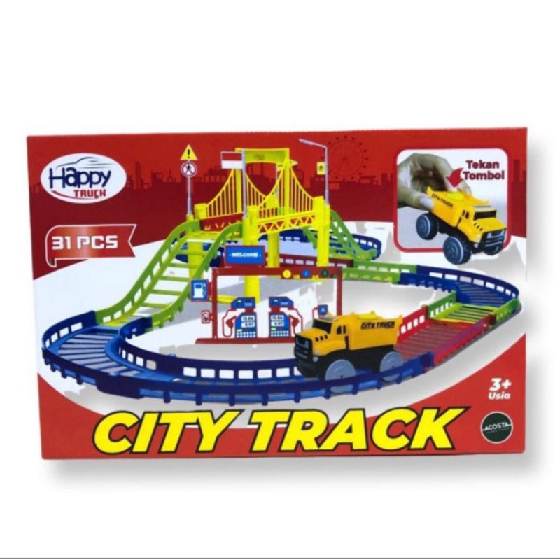 Mainan anak happy truck city track