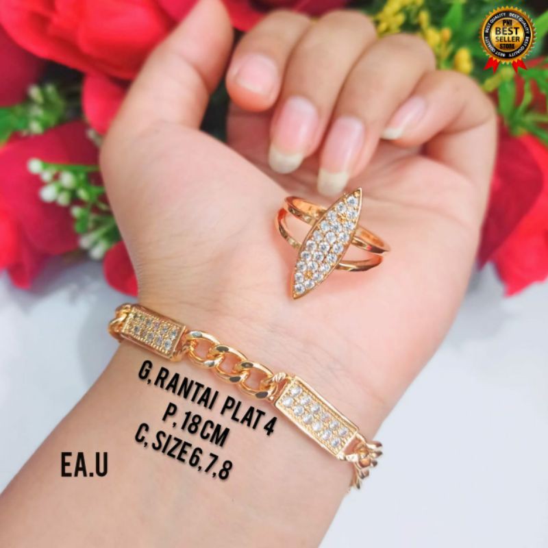 PERHIASAN WANITA GELANG TANGAN FREE CINCIN CANTIK LAPIS EMAS 24 K BANYAK PILIHAN MODEL,BENTUK NYA