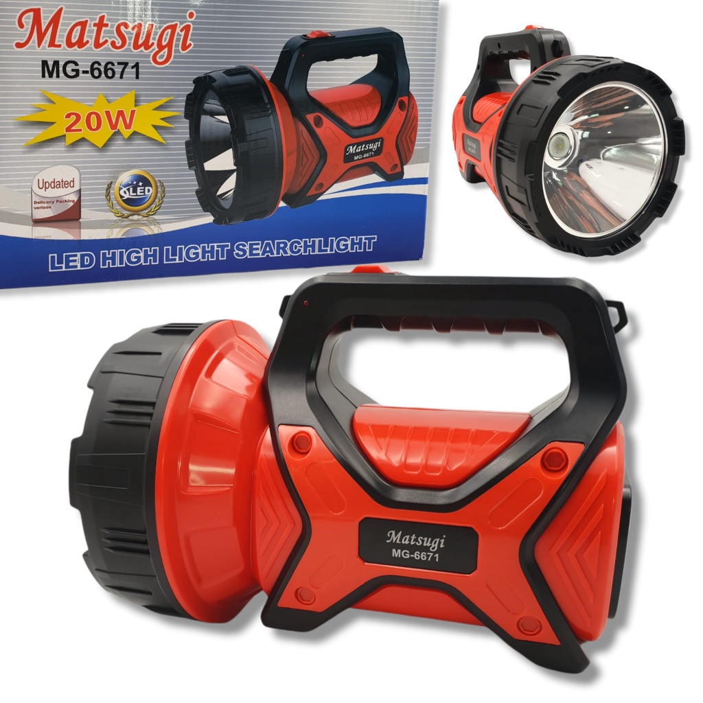 Senter 20W MATSUGI MG-6671/ Senter Jumbo Premium Tahan18 Jam/ Senter Camping Jumbo Outdoor 20W / Senter Matsugi 6671 Led/ Senter Genggam Charger 20 Watt