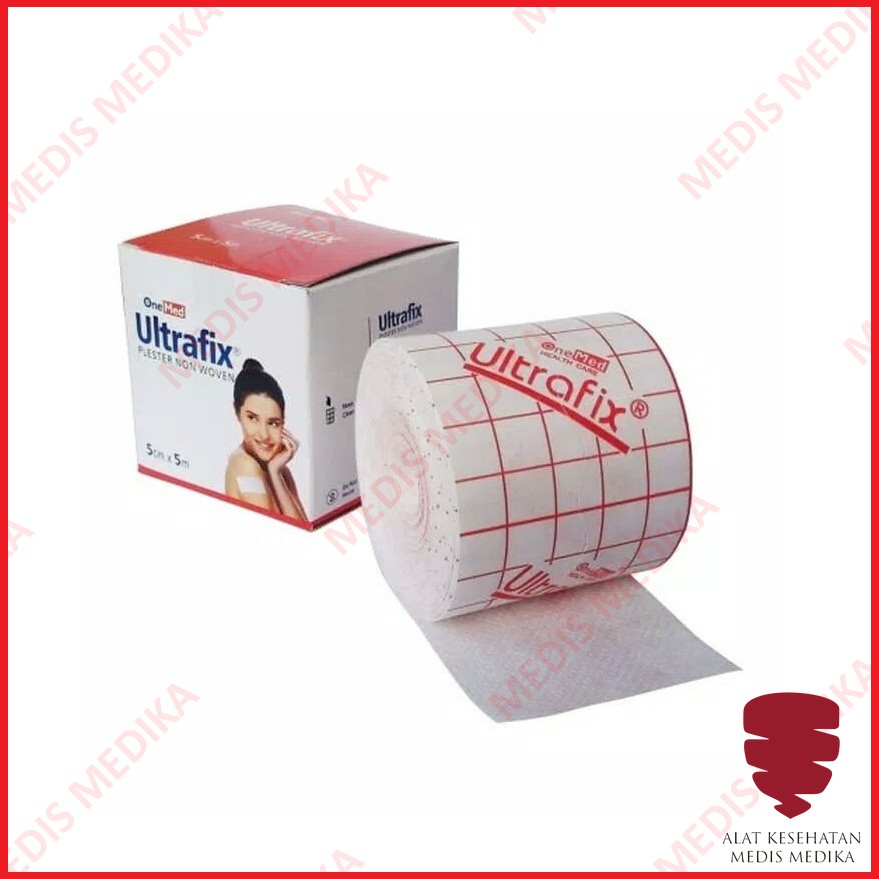 Plester Ultrafix 5 cm x 5 m Onemed p3k Perban Penutup Luka Non Woven Perlengkapan P3K 5cm 5m Plaster 5cmx5m Roll