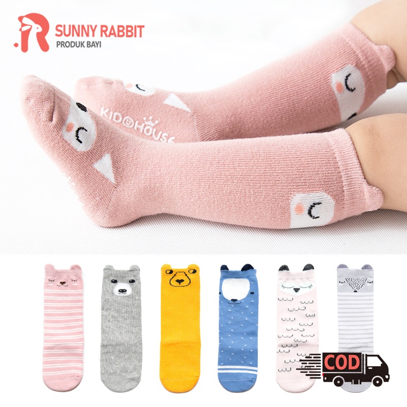 KAOS KAKI korea bayi lucu/ kaos kaki anti slip bayi/Kaos kaki anak bayi motif/Kaus kaki tabung tengah (B101-102)