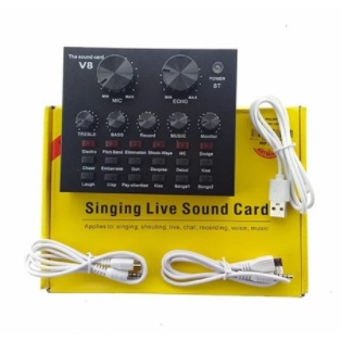 Soundcard V8 Mixer Audio USB External Sound Card V8 Bluetooth Sound