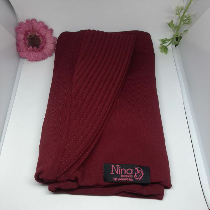 JILBAB TERLARIS ~ NINA QUIN ~ JILBAB INSTAN PET ~ JILBAB SPORT L ~ ORI NINA ~ premium quality-Marun Premium