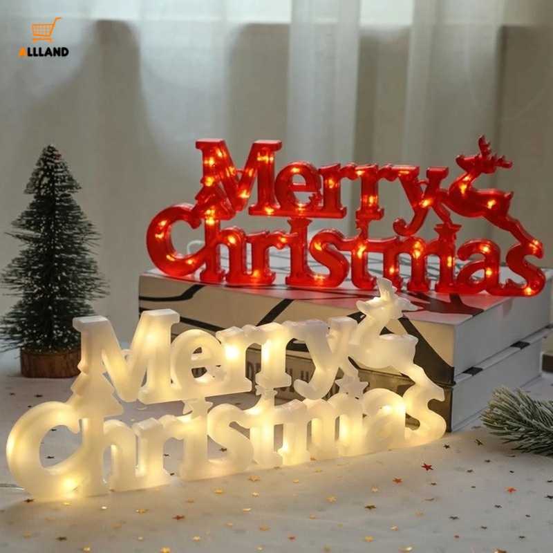 Creative Merry Christmas Letter Sign LED Lights/ Xmas Decoration Colorful Letter Modeling Lights