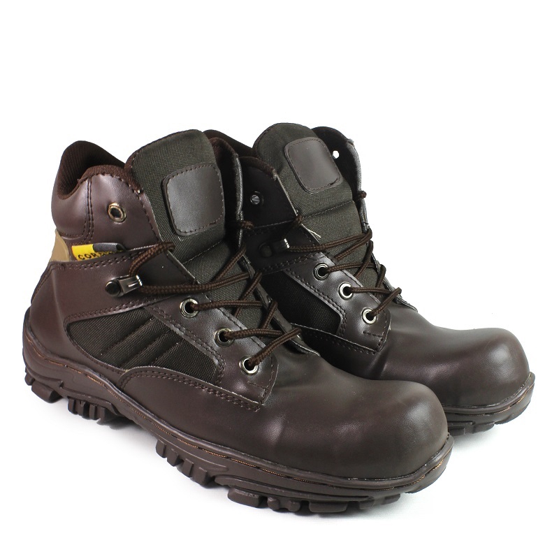 Sepatu Pria DELTA Pdl Cheap Pendek Coklat Safety Ujung Besi
