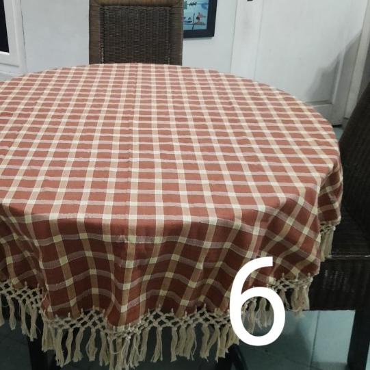 ❃ Taplak Meja Makan Bulat Tenun Kursi 4 ○