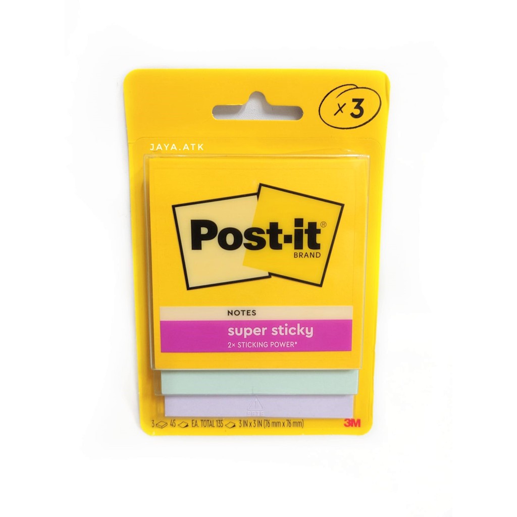 STICKY NOTES KERTAS MEMO TEMPEL 3M POST IT 3321 76X76 135 LBR WARNA PASTEL LUCU