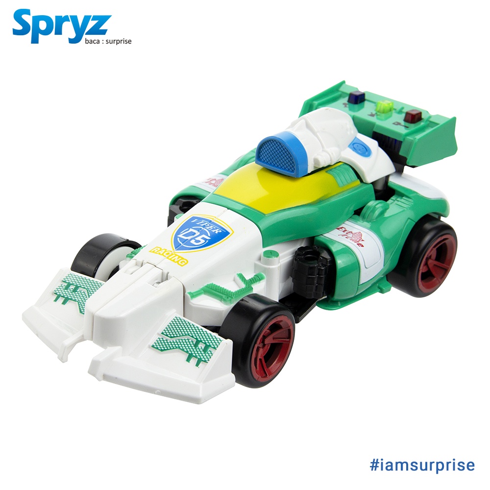 Spryz Revamp Justice Chase - Mainan Mobil Robot Transformer