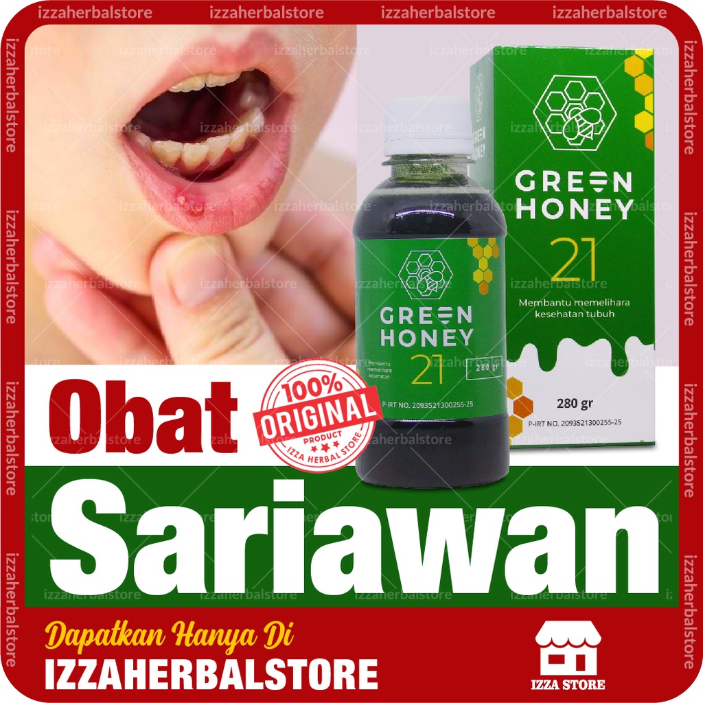 OBAT SARIAWAN Green Honey 21 Madu Hijau 280gr Menyembuhkan Sariawan Mulut Ampuh 100% HALAL