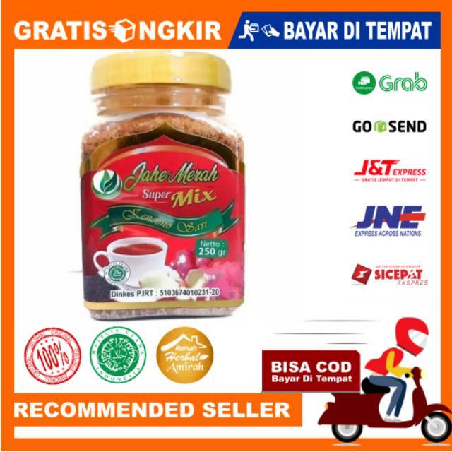 Jahe Merah bubuk 250 gr Super Mix Kencono Sari Asli Original