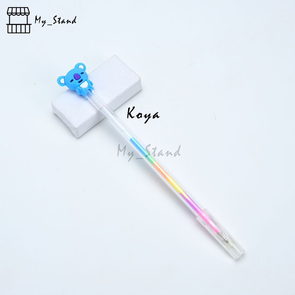 

Pena BT Warna-warni Multi Color Pelangi Rainbow Bolpen Pen Pulpen Karakter Army Bangtan Bolpoin KPOP Korea