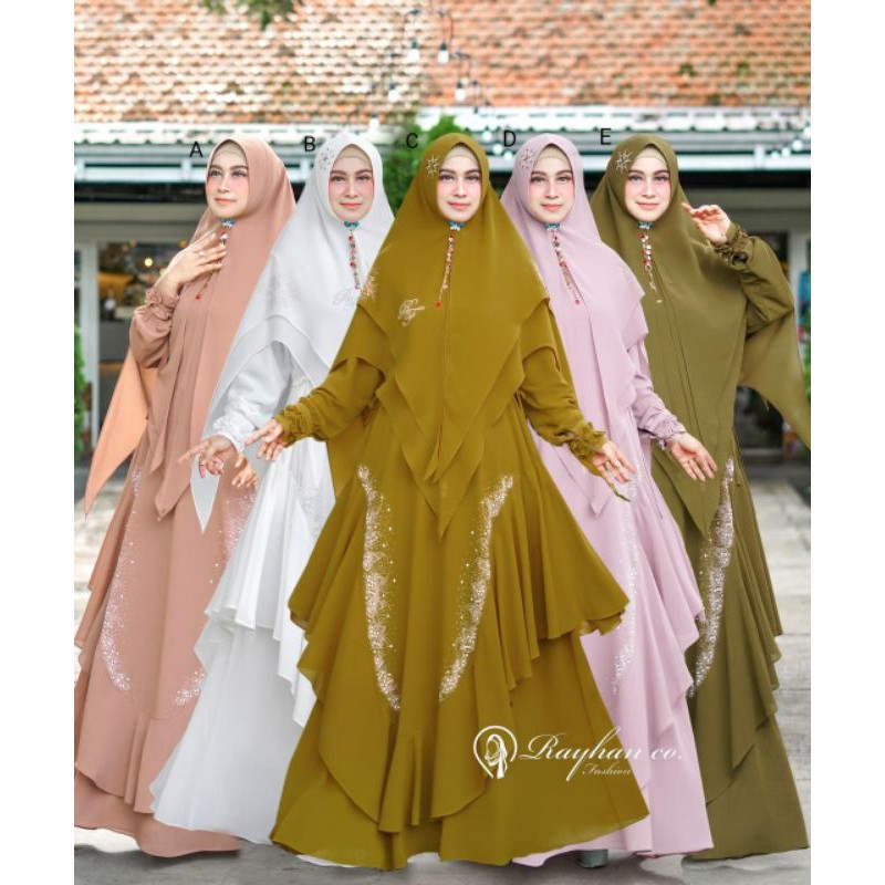 ELVINA SYARI 2 BY RAYHAN GAMIS SYARI PREMIUM SET SYAR'I TERBARU BAJU SYARI ORI