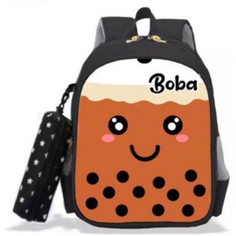 PREMIUM TAS BOBA Tas Ransel Sekolah Anak Tas Karakter BOBA Tas 2in 1 GRATIS TEMPAT PENSIL