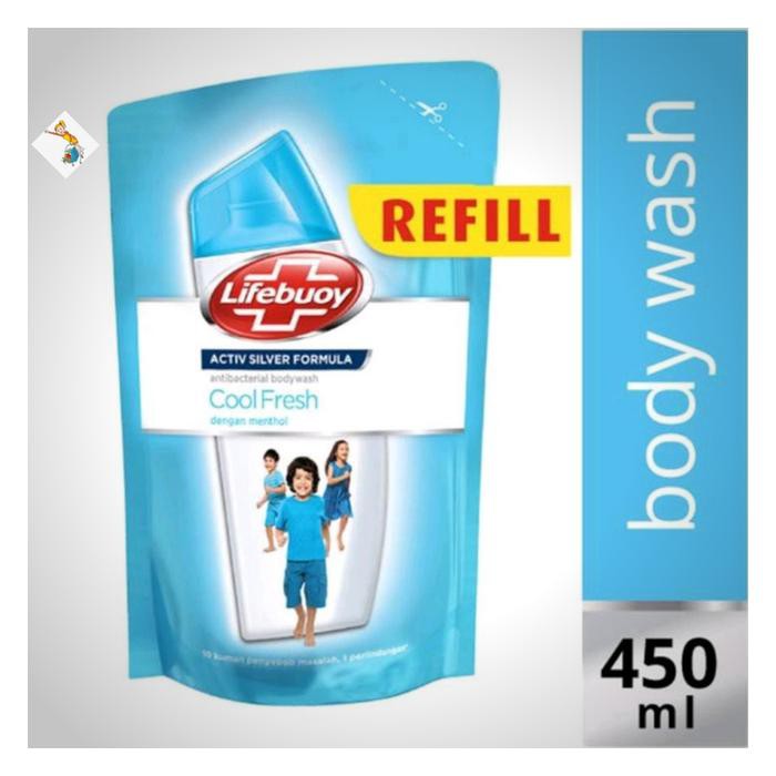 SABUN MANDI CAIR REFILL 450ML LIFEBUOY COOL FRESH BODY WASH LIQUID