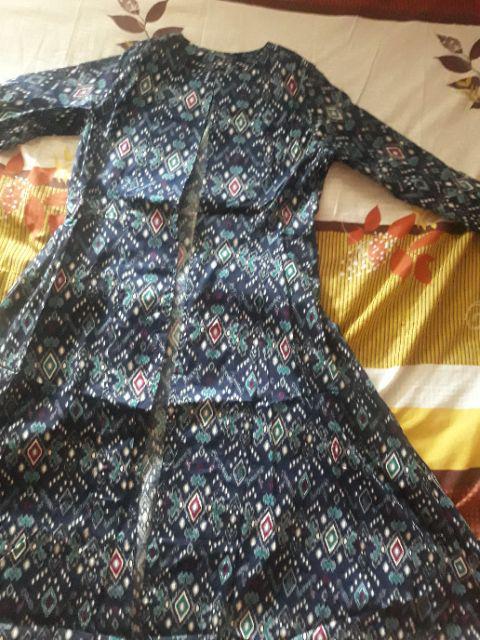 Cardigan Batik Wanita Katun Stretch Etnik Outer Big Size Ng140
