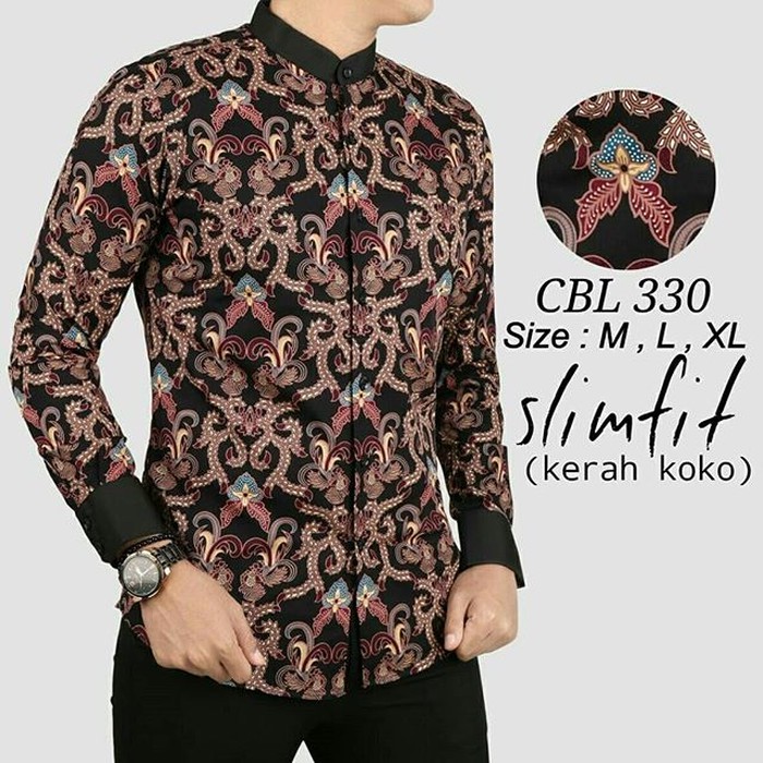KEMEJA BATIK KOKO PRIA SLIM FIT / BAJU BATIK KOKO CBL330