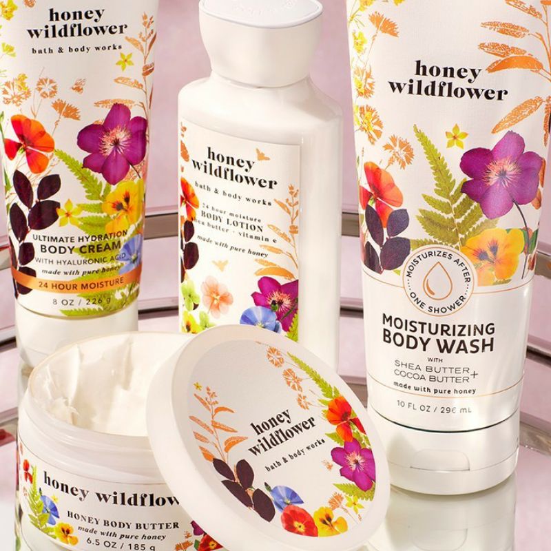 BATH AND BODY WORKS BBW HONEY WILDFLOWER SERIES MIST LOTION SHOWER GEL BODY CREAM HAND CREAM SHOWER GEL BODY CREAM LOTION MIST WASH WALLFLOWER ROOMSPRAY SCENTPORTABLE GENTLE GEL DEEP CLEANSING GENTLE FOAMING CREAMY LUXE