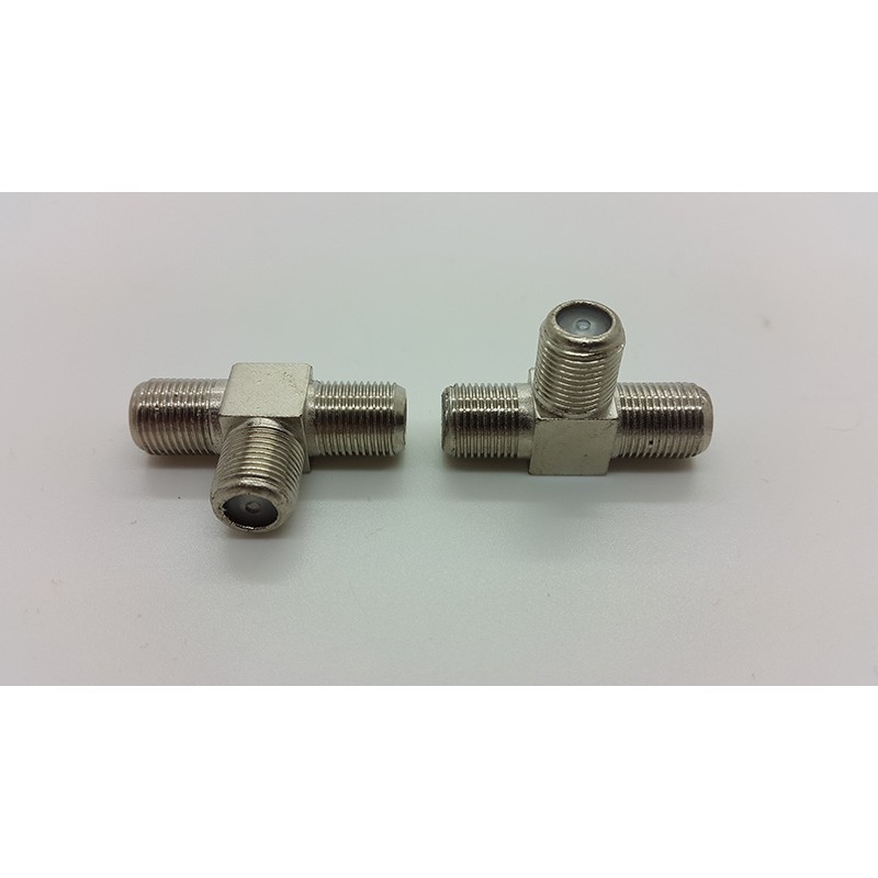 F Connector T Adapter with 3 female