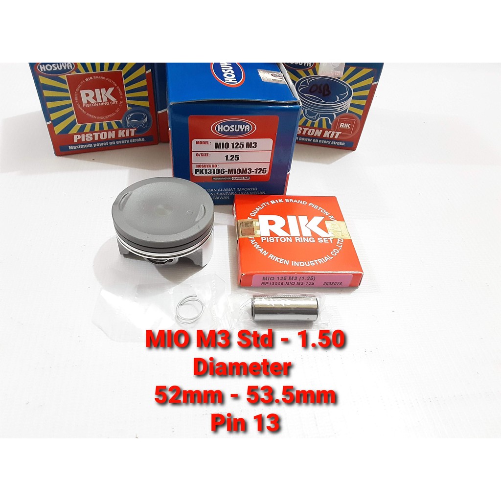 PISTON KIT MIO M3 PREMIUM QUALITY RING RIKEN ORIGINAL