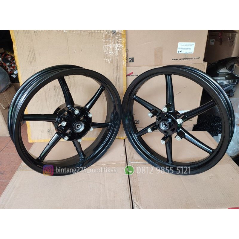 velg ninja RR tapak lebar hitam velg vrossi Ninja 150 rr sanca black 250 350 R17