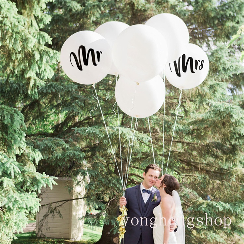Balon Foil 36 / 18 Inci Motif Mr &amp; Mrs Untuk Dekorasi Pernikahan / Valentine / Acara Fotografi