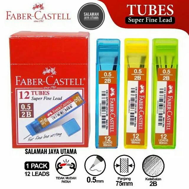 

Lead Superfine Eco 2B 0,5mm / Isi Pensil Mekanik 0,5 2B Faber Castell