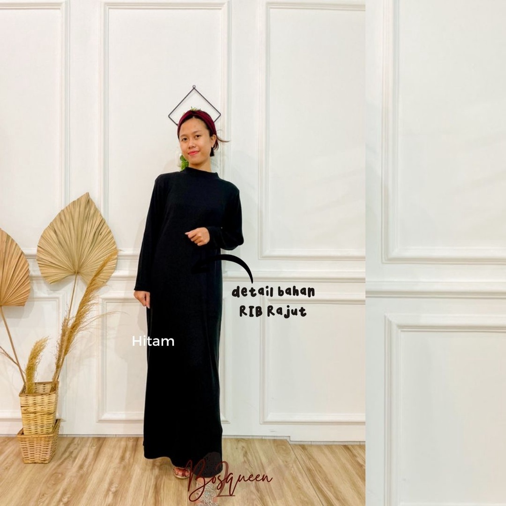 DRESS MUSLIM RAJUT LENGAN PANJANG /GAMIS RAJUT TURTLENECK / INNER DRESS WANITA/ KNIT DRESS