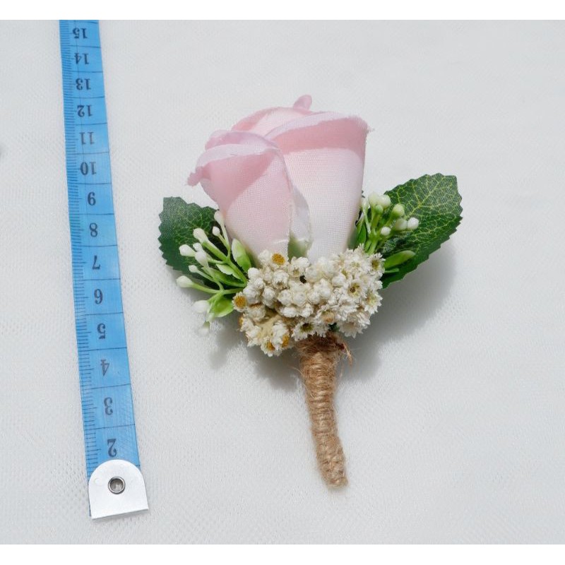 corsage korsase bunga dada jas bross pin panitia rustic wedding-Pink