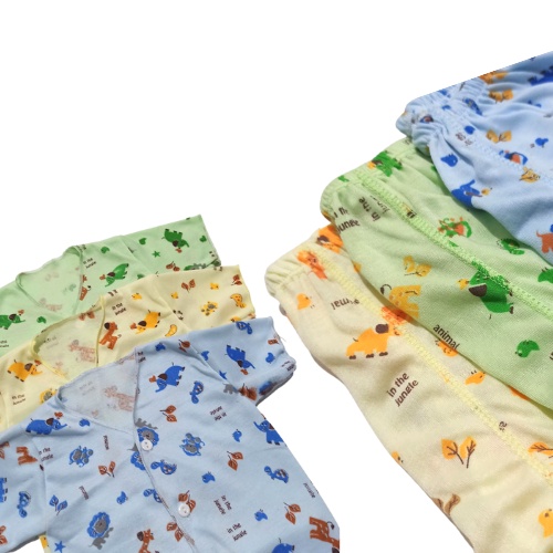 [3 pcs] Baju Atasan Bayi Motif Model Tangan Pendek