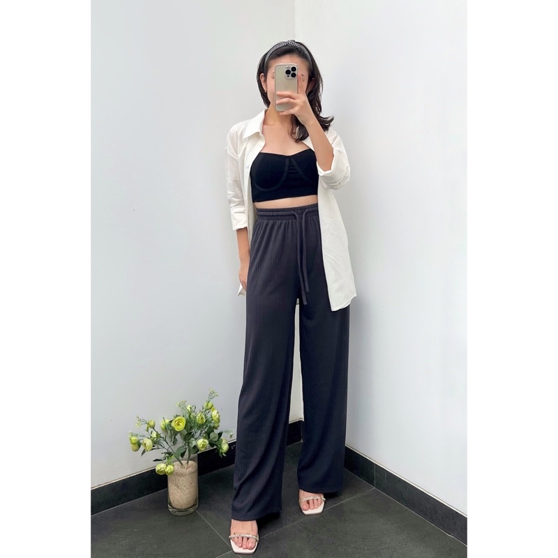 Kamiclothing.id - Ready BKK Kai Pants (celana panjang kulot rajut import bangkok)