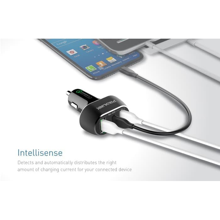 PROLINK PCC34201 42W 3-Port Car Charger With IntelliSense