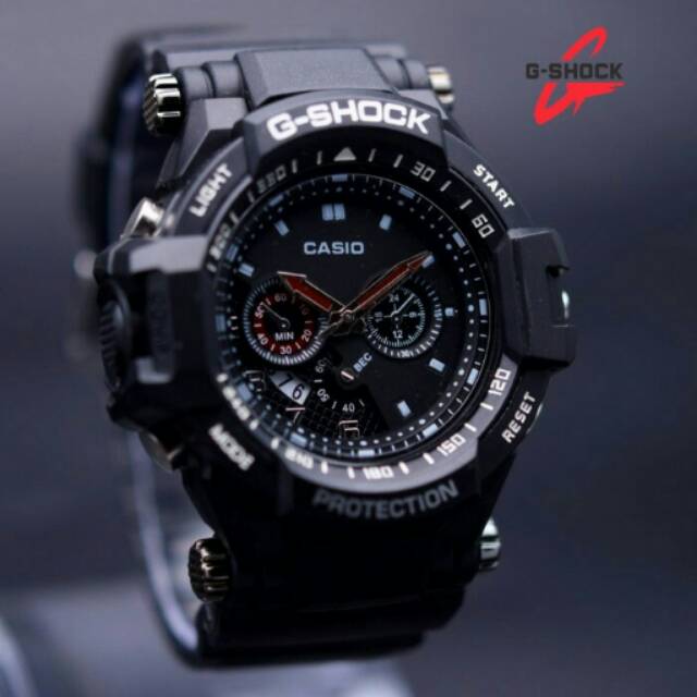 Jam Tangan Sporty Casio G-Shock Rubber Full Black KW Super