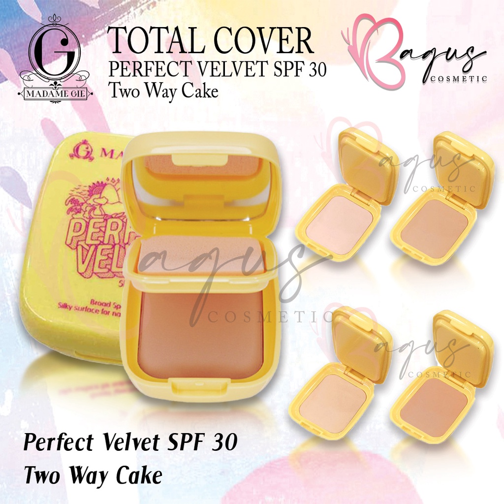 ⭐BAGUS⭐ MADAME GIE TOTAL COVER / PERFECT VELVET SPF 30 TWO WAY CAKE | Bedak Padat Refii