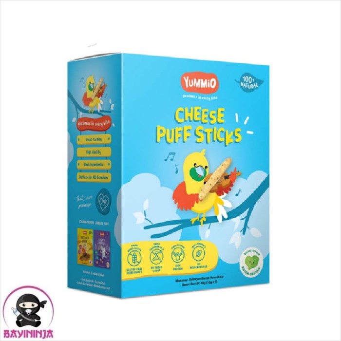 

YUMMIO Cheese Puffs Sticks Snack Anak 40 g T-Ninjabayi 01