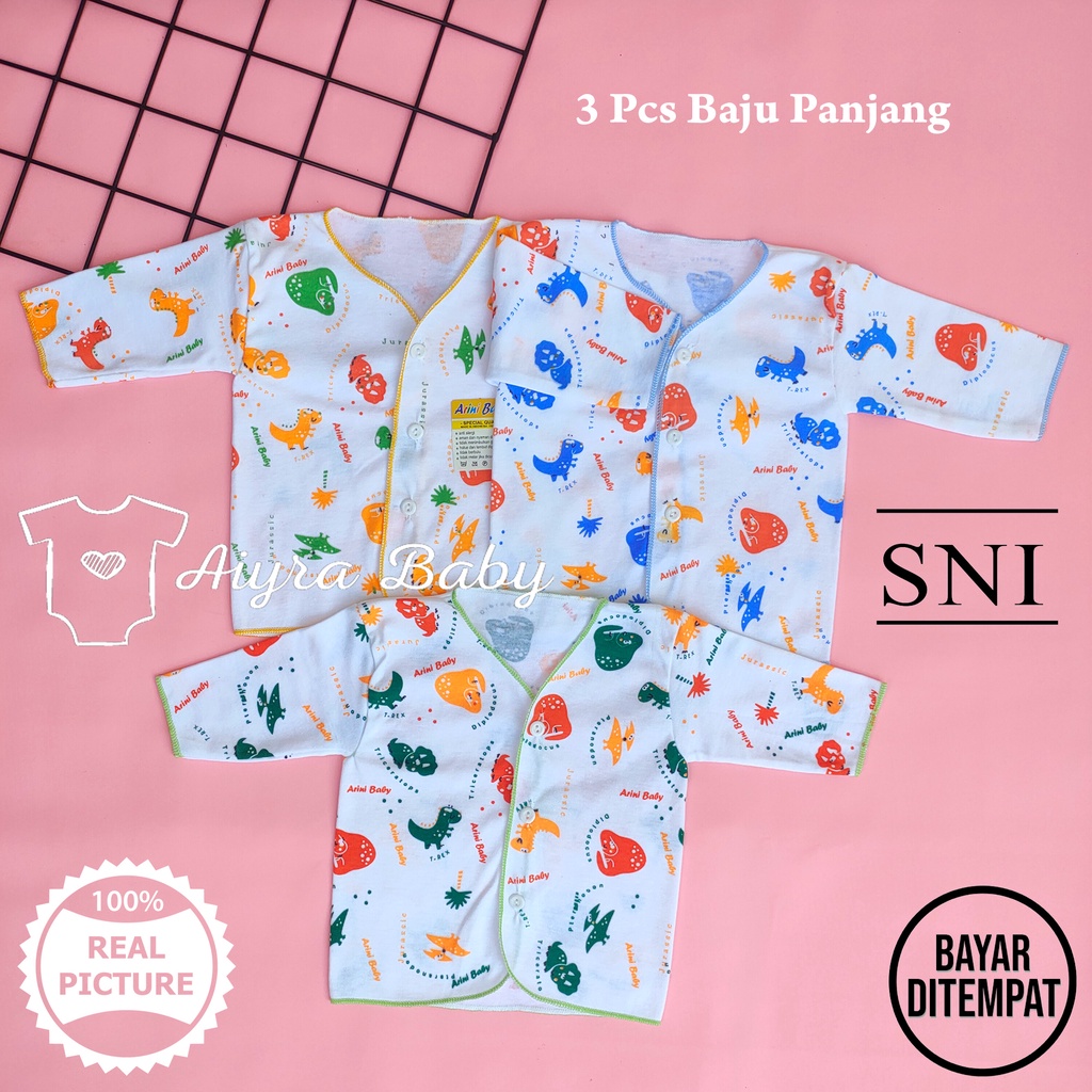3 Pcs Baju Bayi Newborn Panjang Laki Perempuan SNI